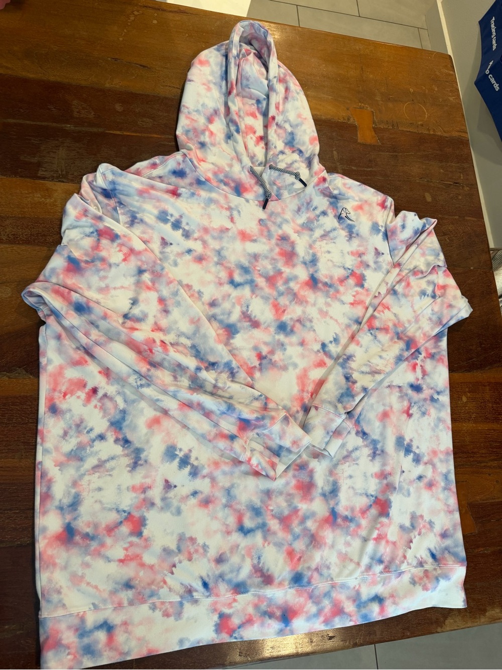 Rhoback  Tie-Dye Hooded Pullover - Pink & Blue